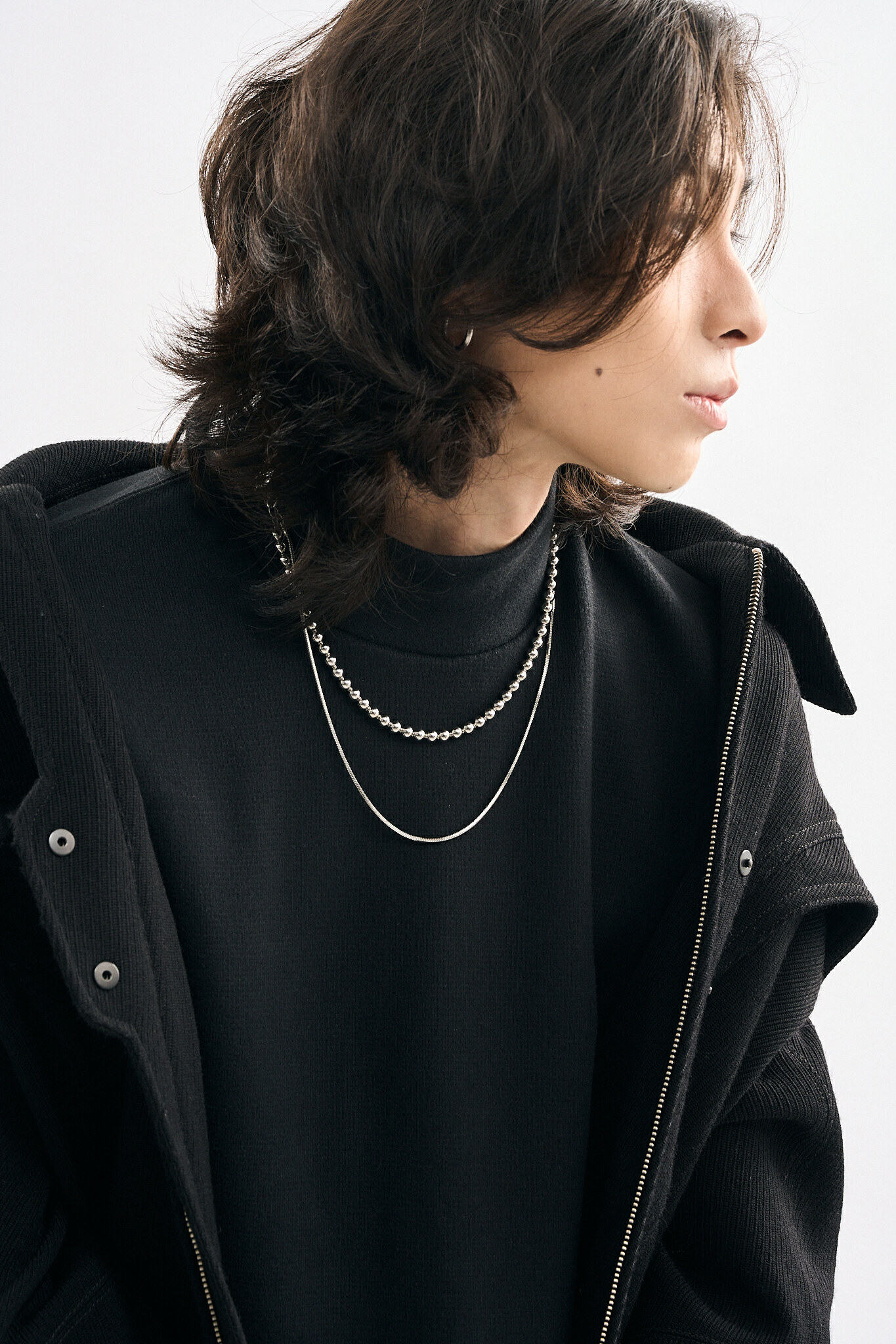 【BLUZ MADE 】| BM06 2lyr Steel balls&chains (necklace)