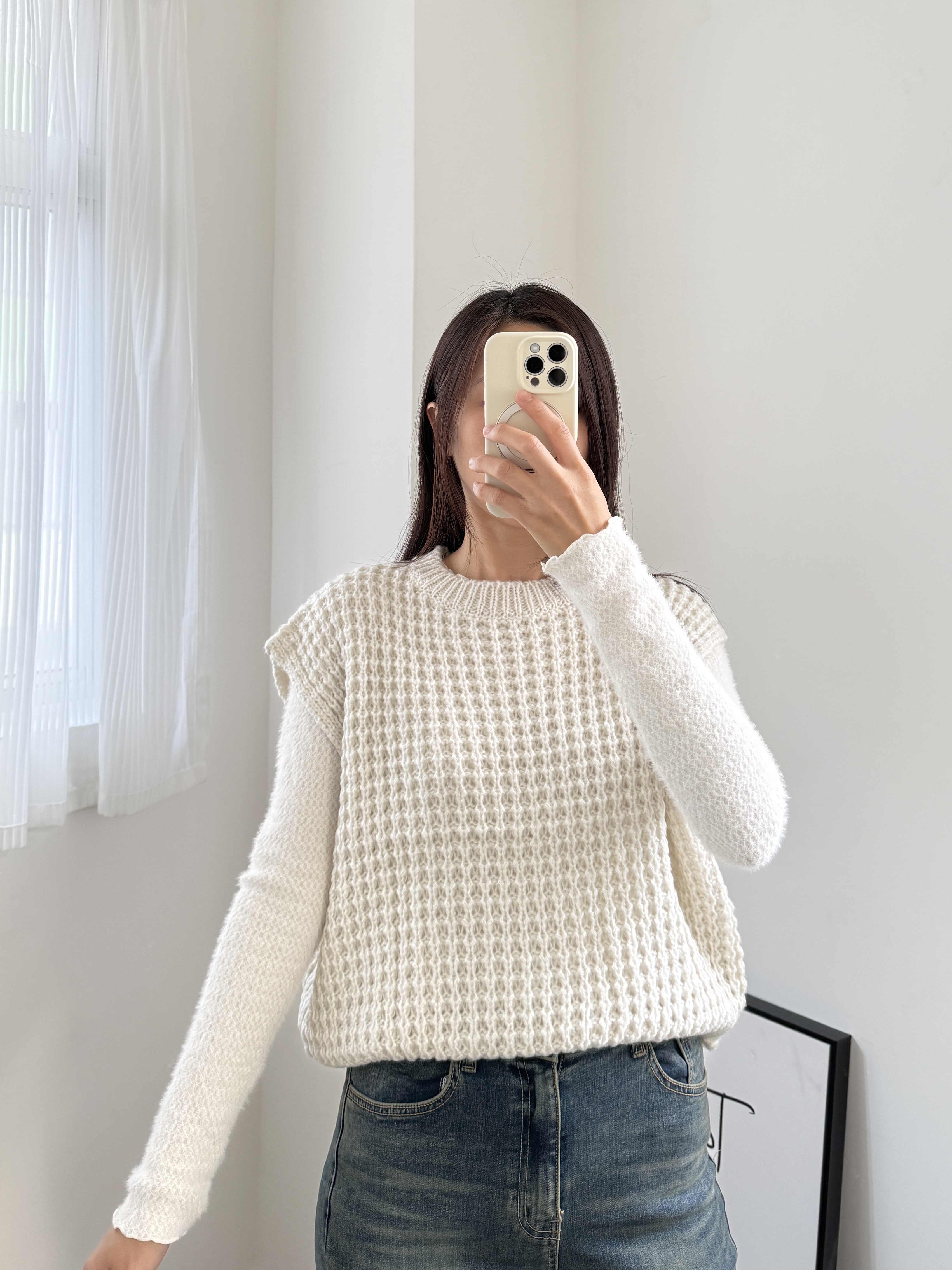 𝑺𝑨𝑳𝑬 粗織紋外襯款寬鬆背心