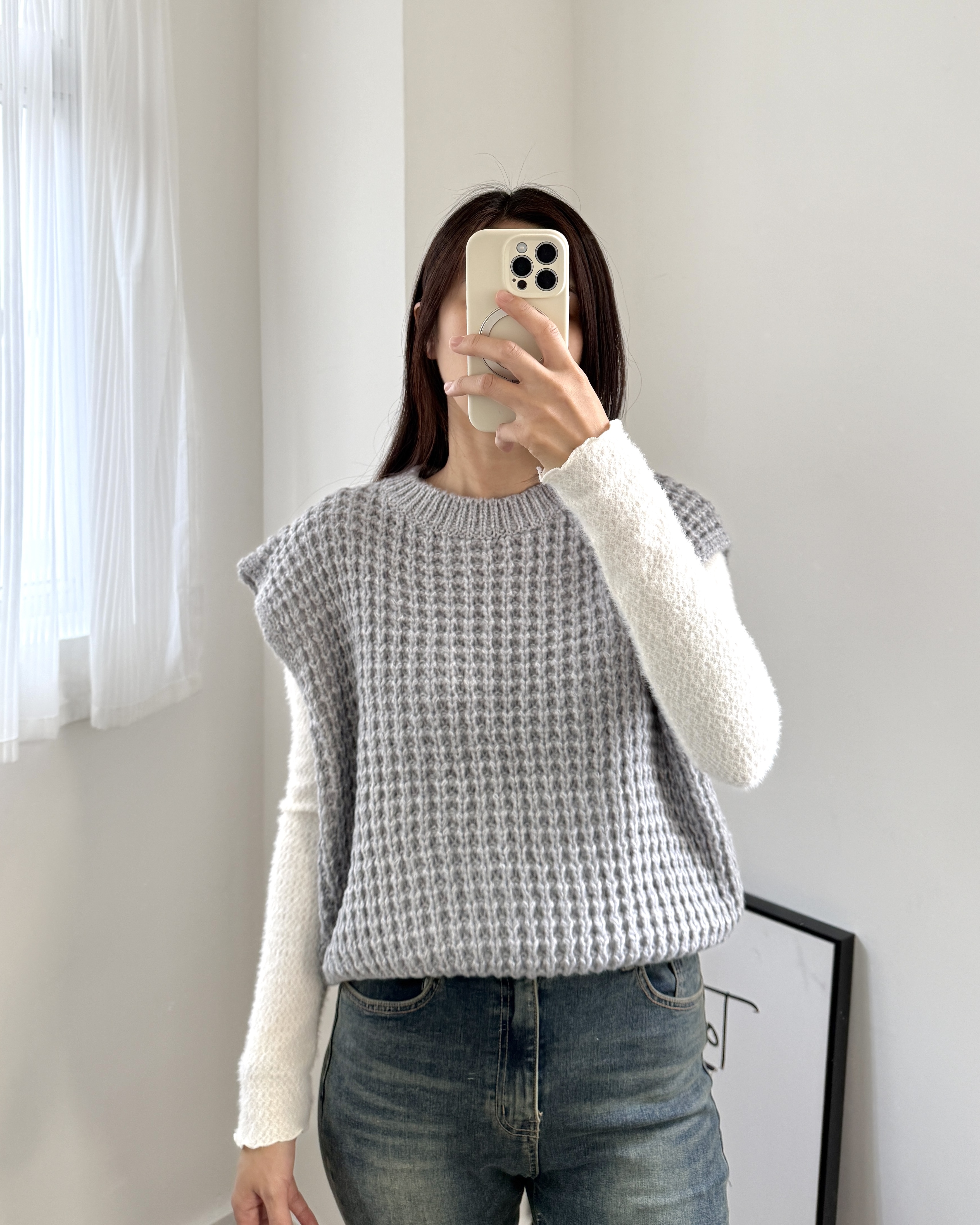 𝑺𝑨𝑳𝑬 粗織紋外襯款寬鬆背心