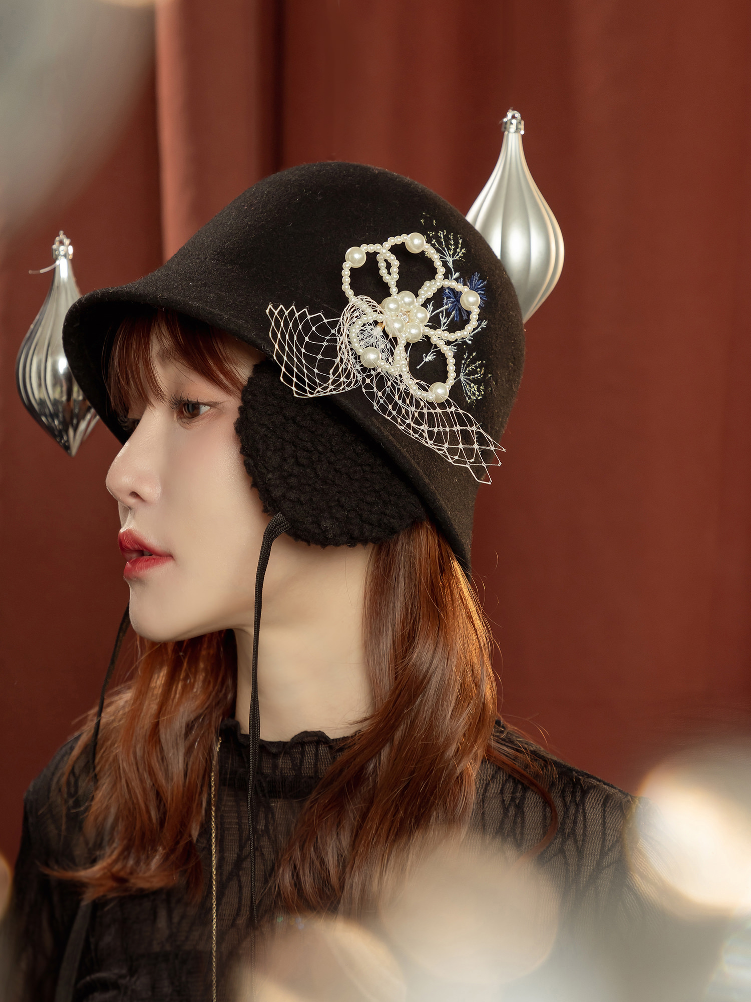 環遊世界。MUCHAT手作14KGP水滴蕾絲珍珠別針