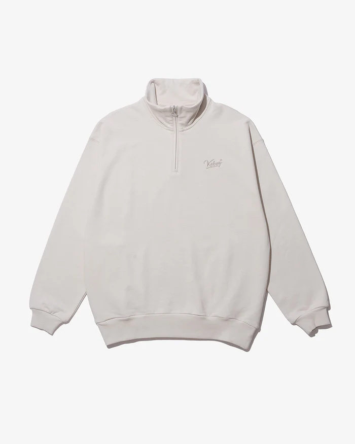 KEBOZ - BB LOGO HALF ZIP SWEAT PULLOVER / GRAY