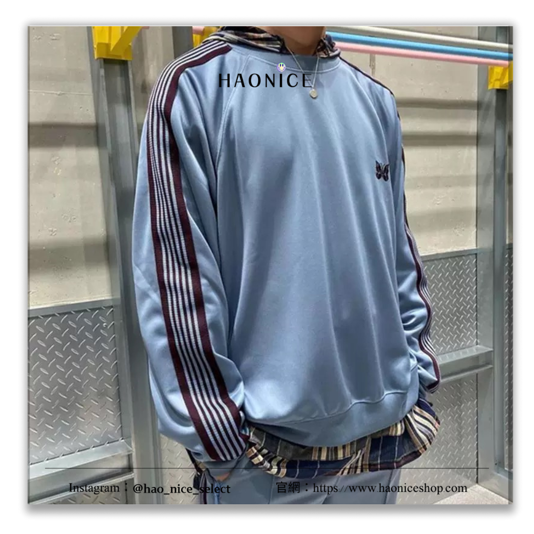 HAO NICE】NEEDLES 23SS TRACK CREW NECK SHIRT 經典蝴蝶刺繡