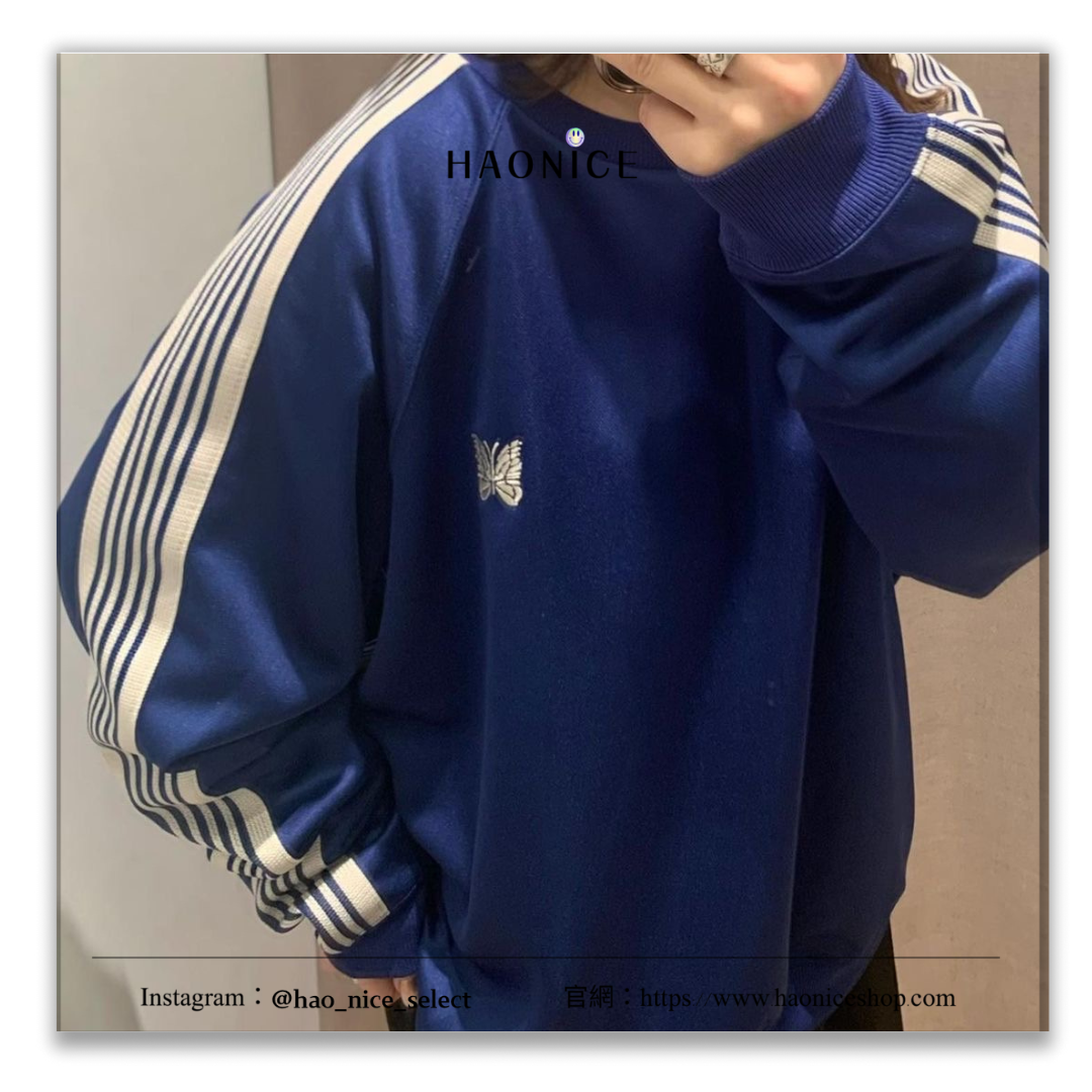 【HAO NICE】NEEDLES 23SS TRACK CREW NECK SHIRT 經典蝴蝶刺繡 長袖 大學T 街頭感🈵️🈵