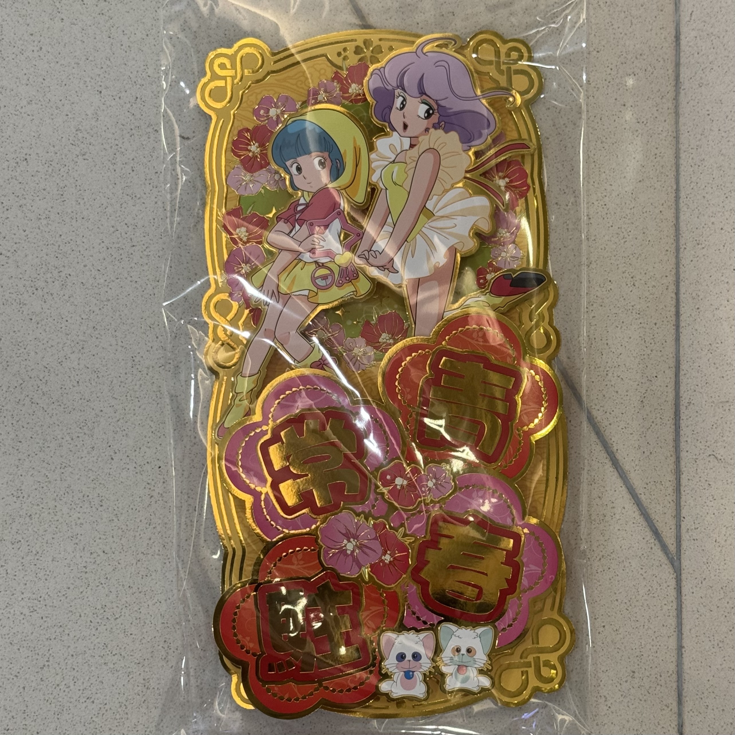 新春小忌廉金色直身立體揮春-青春常駐