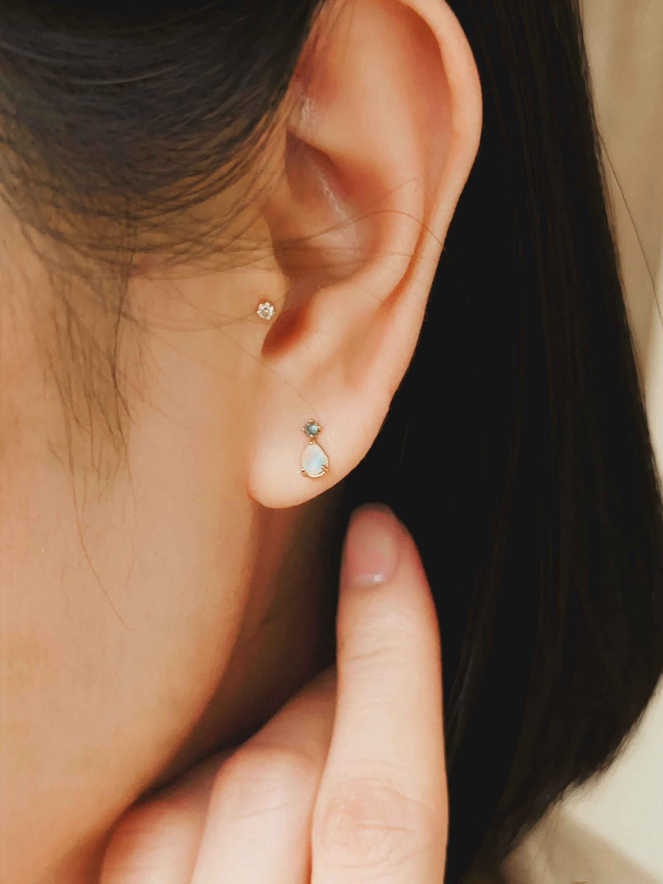 晨映蛋白石｜耳環