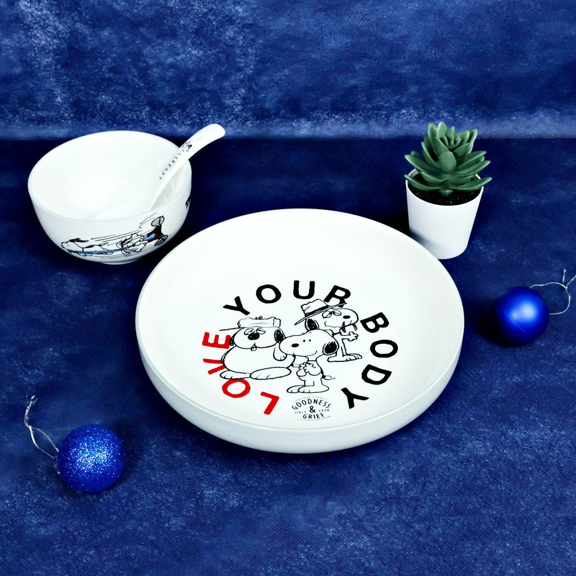 史努比 | 3P 陶瓷餐具套裝(碗,碟,匙)