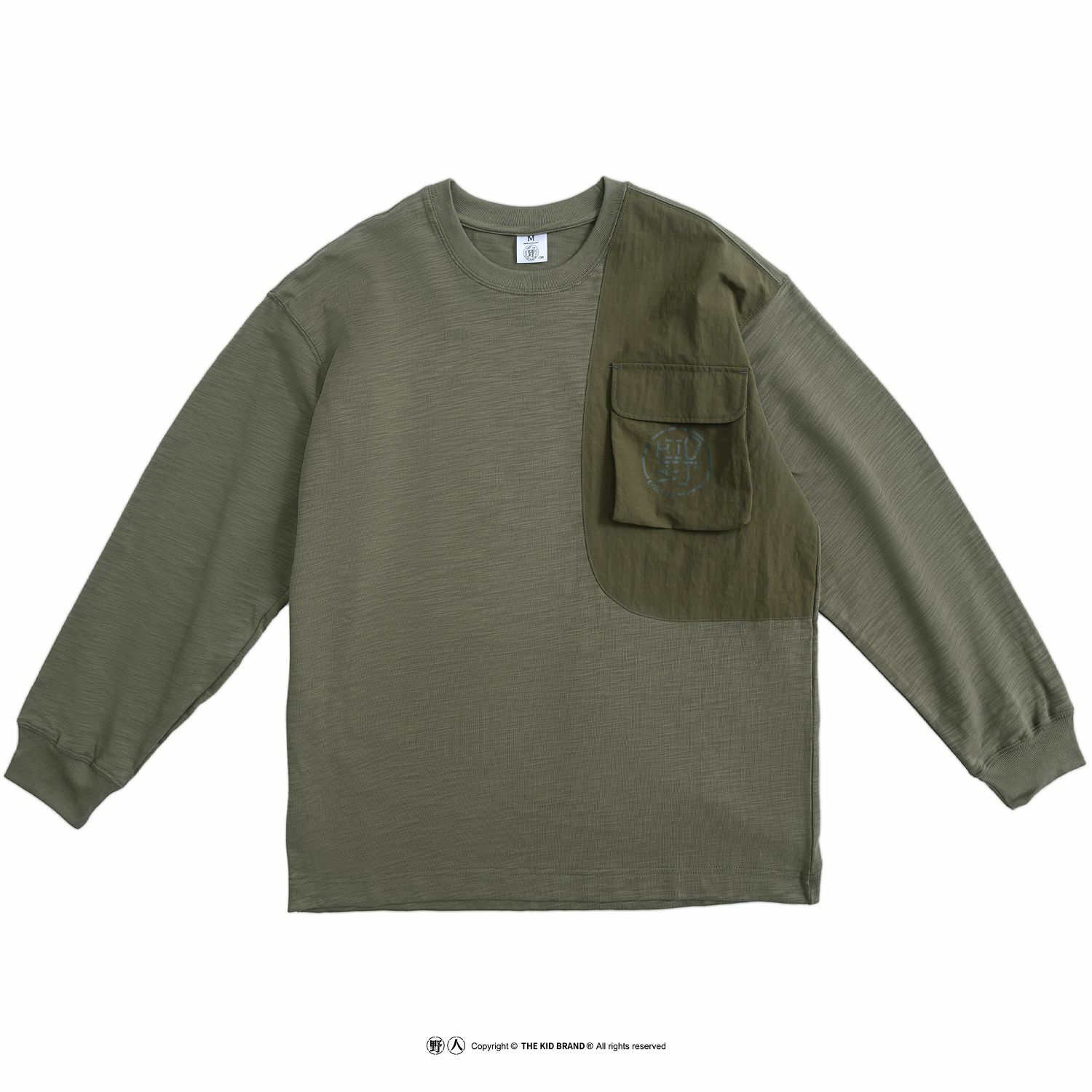 KID ® 登山扣立體口袋拼接長T