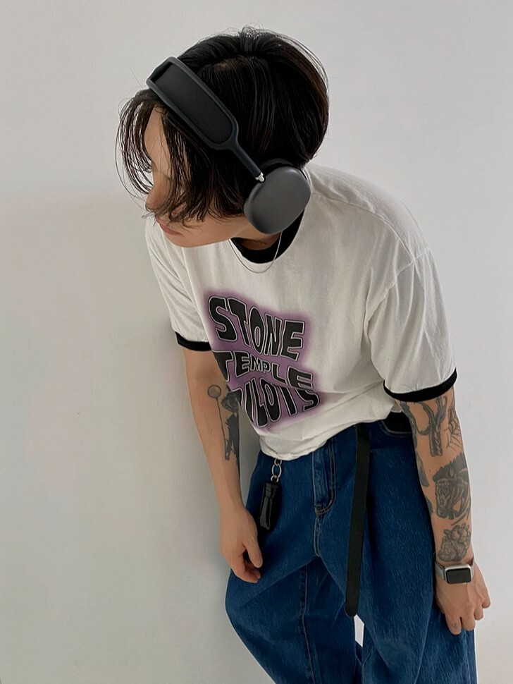 SIMPLEACTION StoneTemplePilots插肩短袖上衣