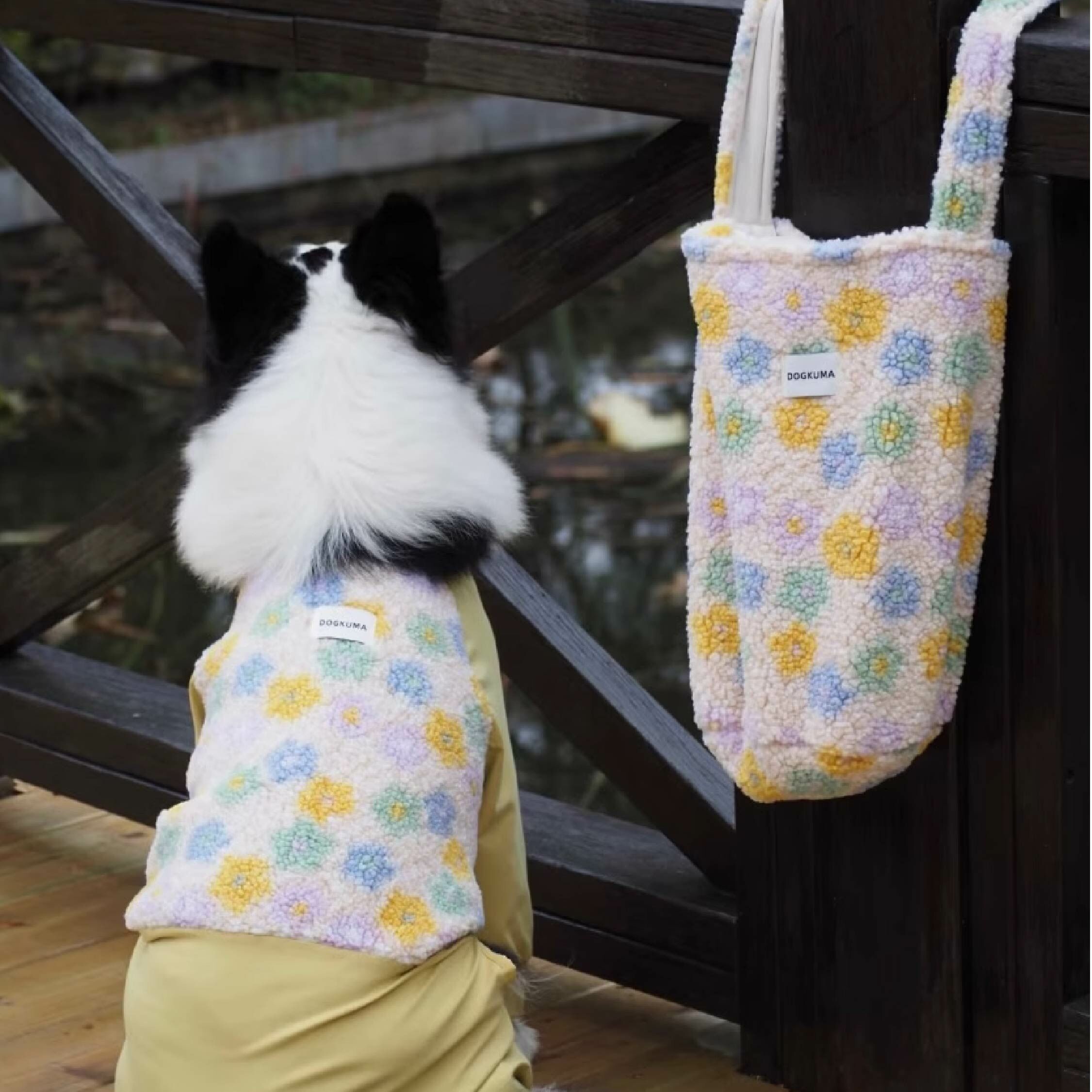 DOGKUMA - 秋冬親子款羊羔毛花花包包