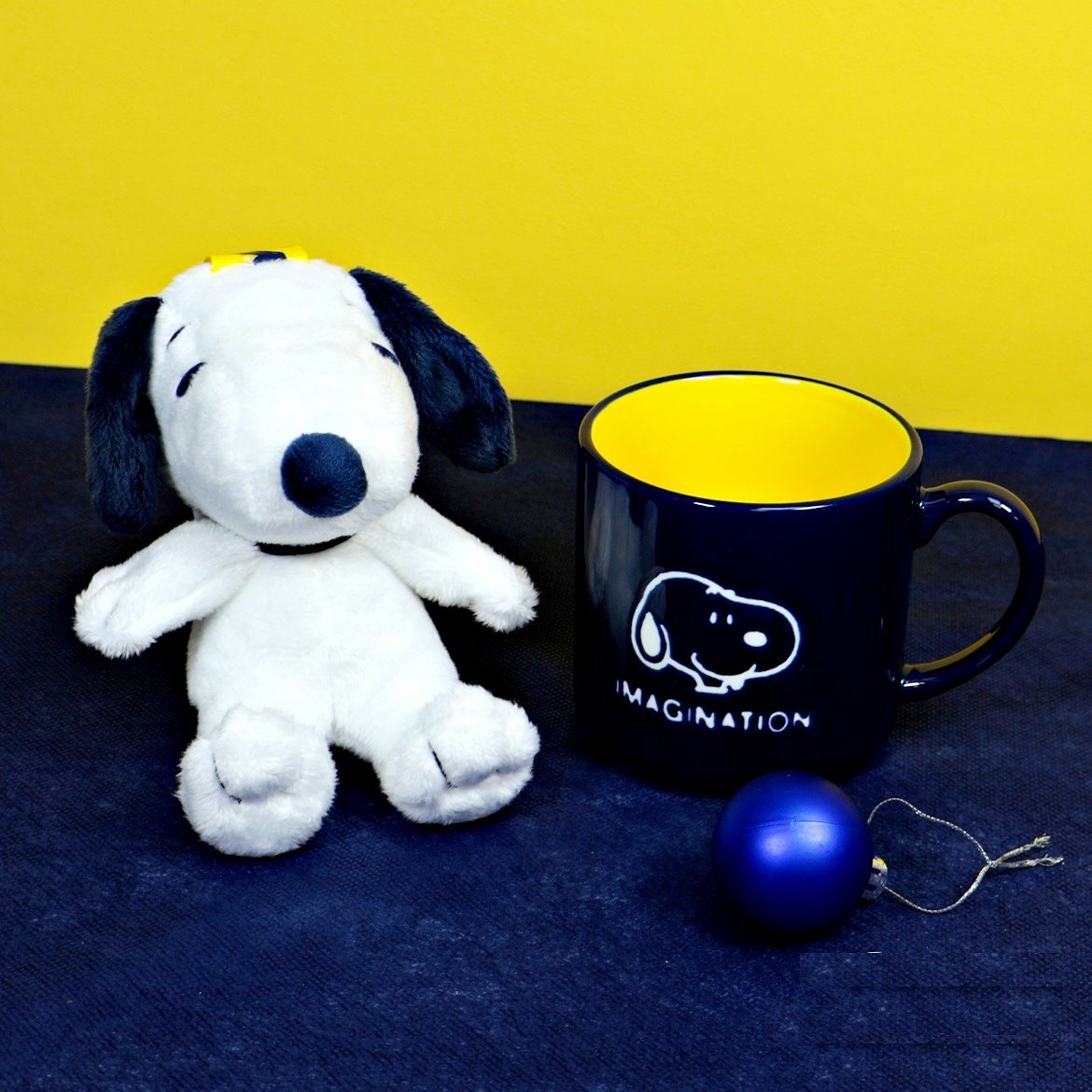 史努比- 陶瓷杯連毛絨公仔鑰匙扣套裝
