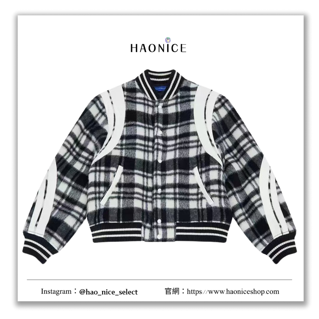 【HAO NICE】韓國品牌🇰🇷Ader error拼皮格紋Twit jumper  22FW秋冬新款 長袖 格菱紋棒球外套 設計感🈵️🈵