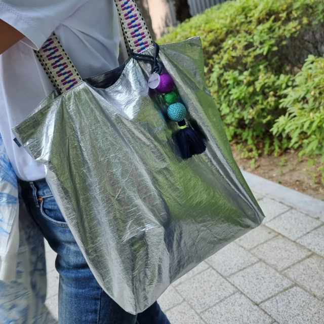 韓國 Miyansol 皺皺托特包 銀河雪花冰