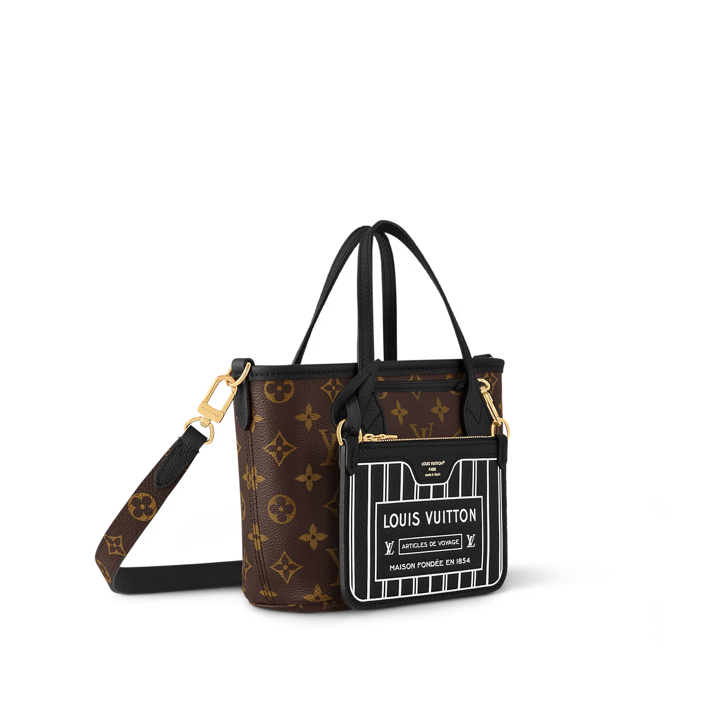 LOUIS VUITTON LV Neverfull Bandoulière Inside Out BB 雙面設計手挽袋