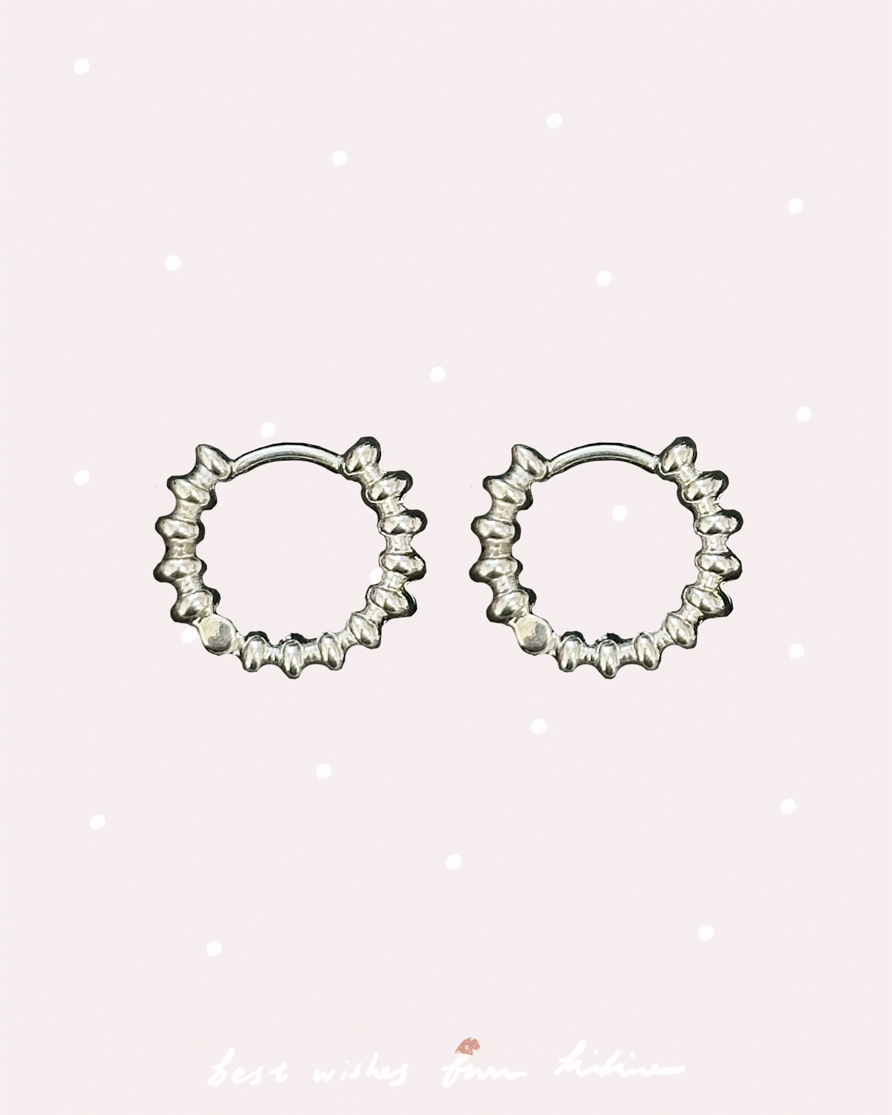 925純銀重磅凹凸質感耳圈