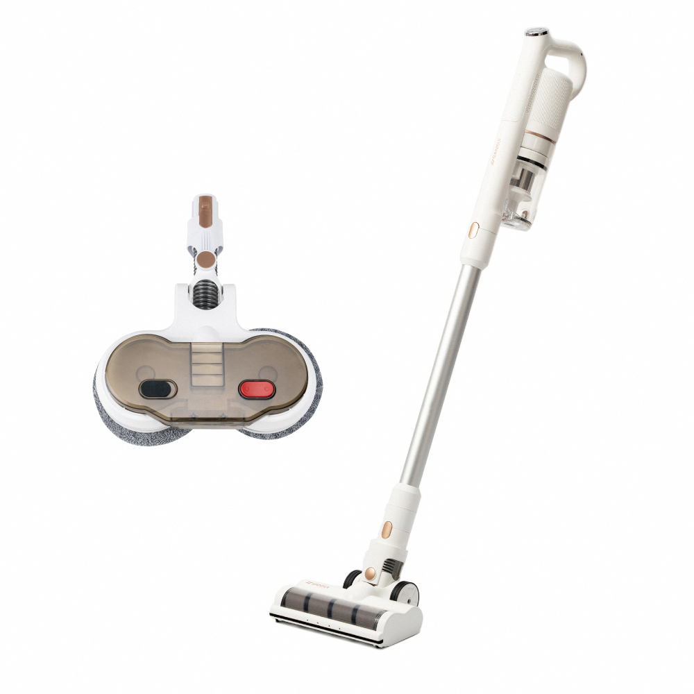 【SANSUI山水】輕量無線吸塵器_電動濕拖套組(SVC-W010套組)