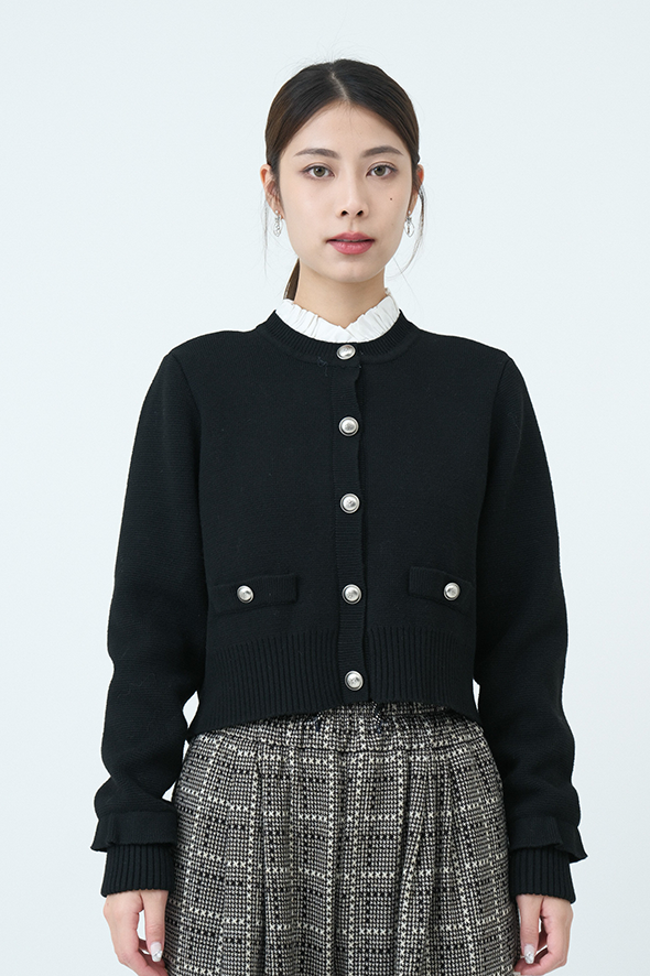 可拆荷葉恤衫領cardigan (現貨款式）