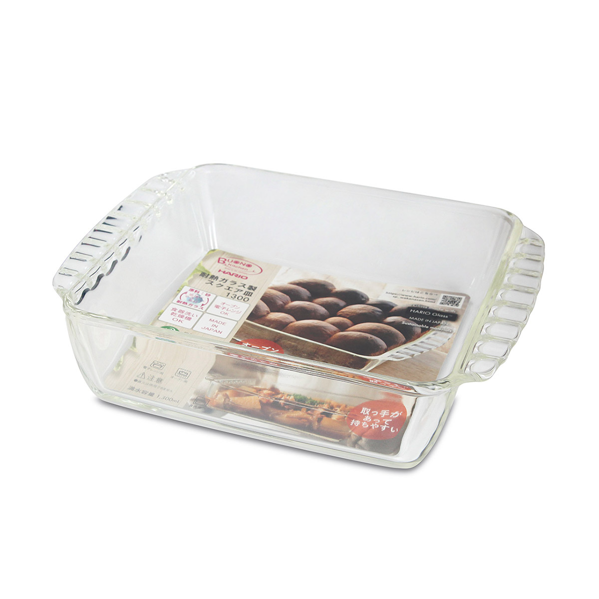 日本 HARIO 1300ml 225x189xh55mm 玻璃烤盤 -HKOZ-130BK