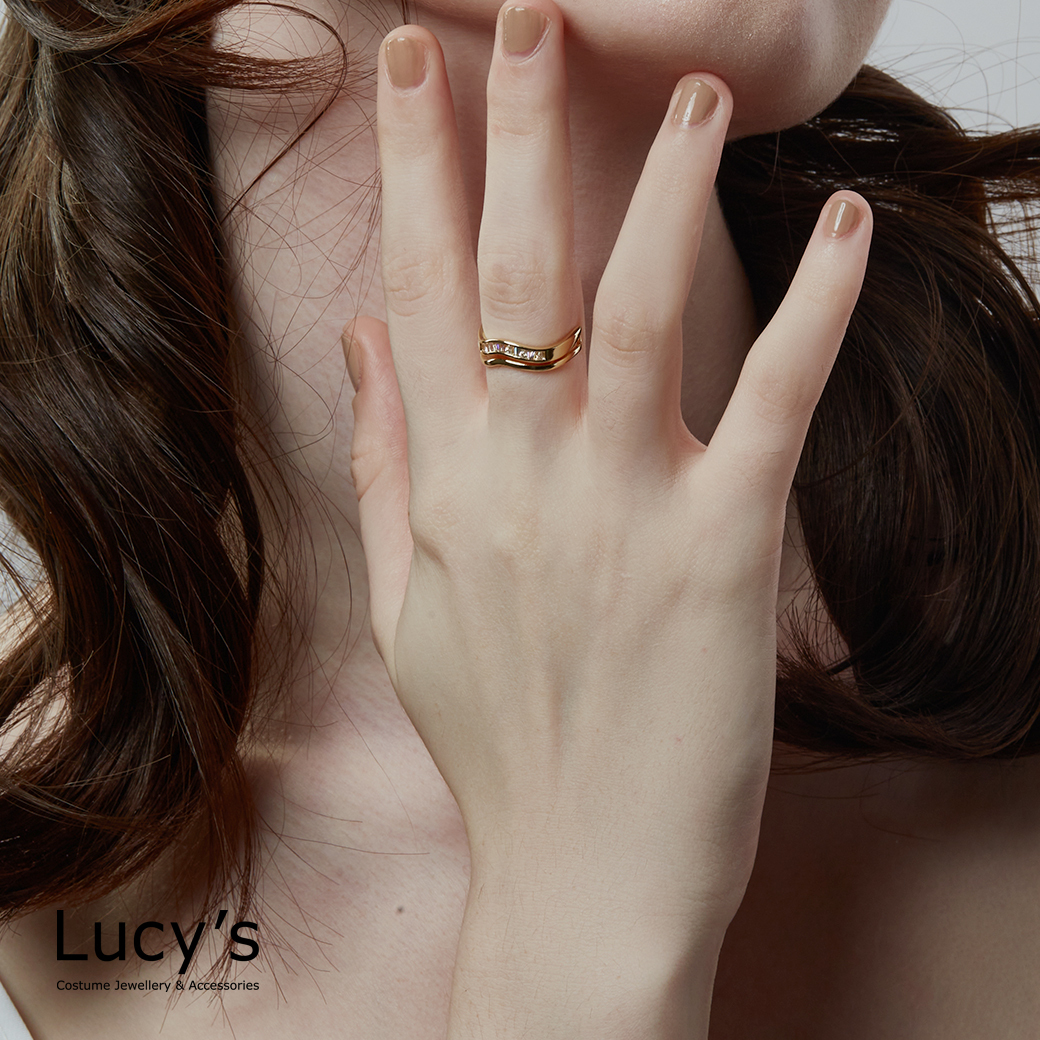 曲線拼接 開口戒 (119080)