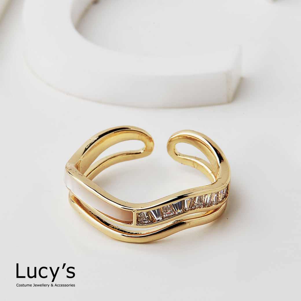 曲線拼接 開口戒 (119080)