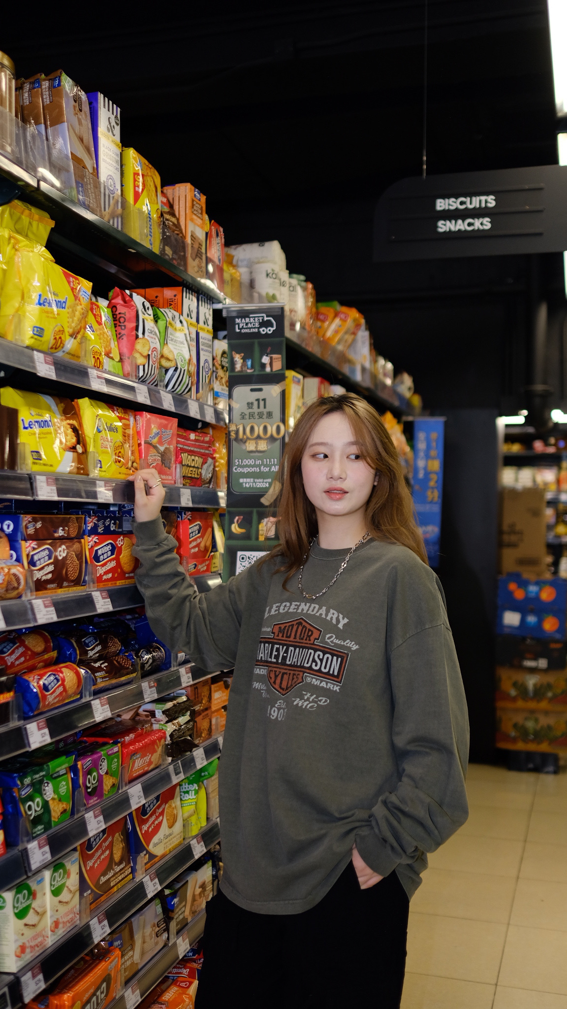 LT0015 復古橙Print長袖