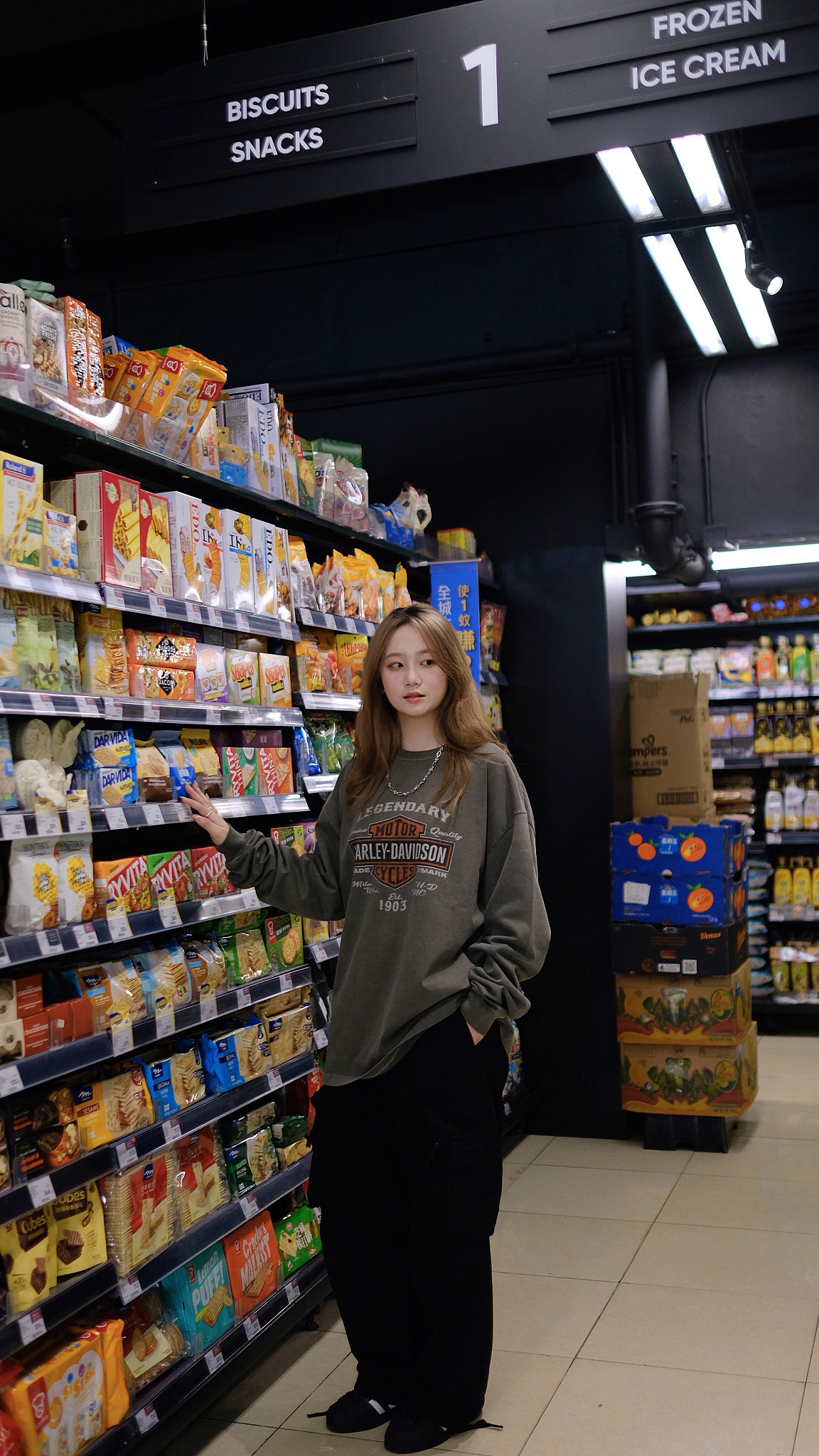 LT0015 復古橙Print長袖