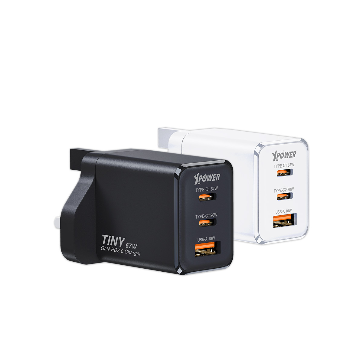 XPower TINY 67W PD3.0/PPS/QC 迷你快充插牆GaN充電器