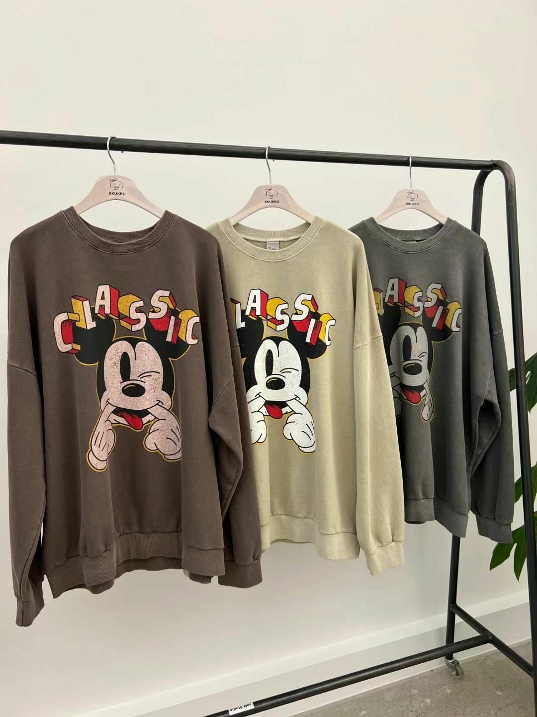 卡通圖案英文字衛衣(薄抓毛底) KKUKKU-045T