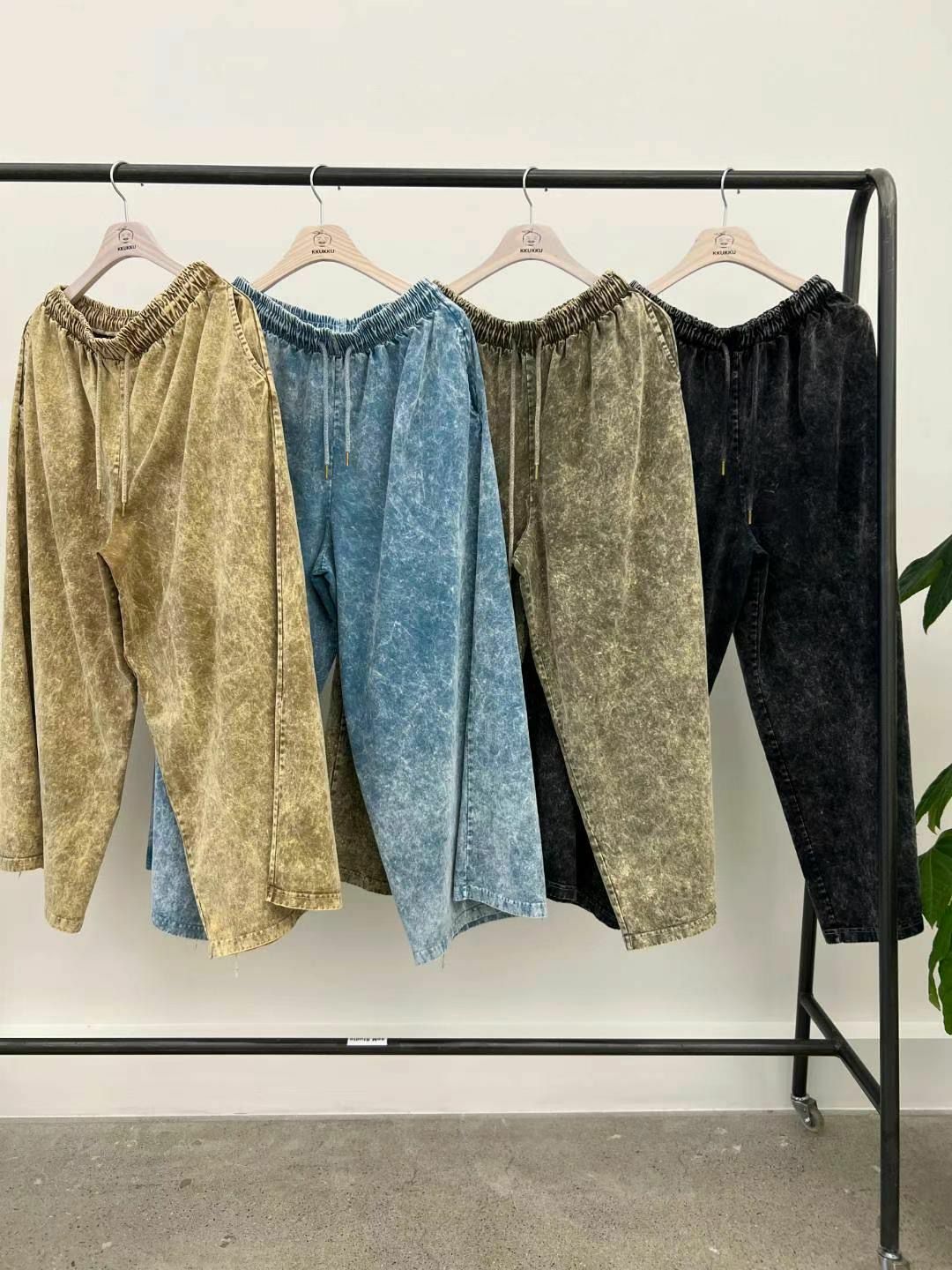 洗水淨色鬆身褲 KKUKKU-046P