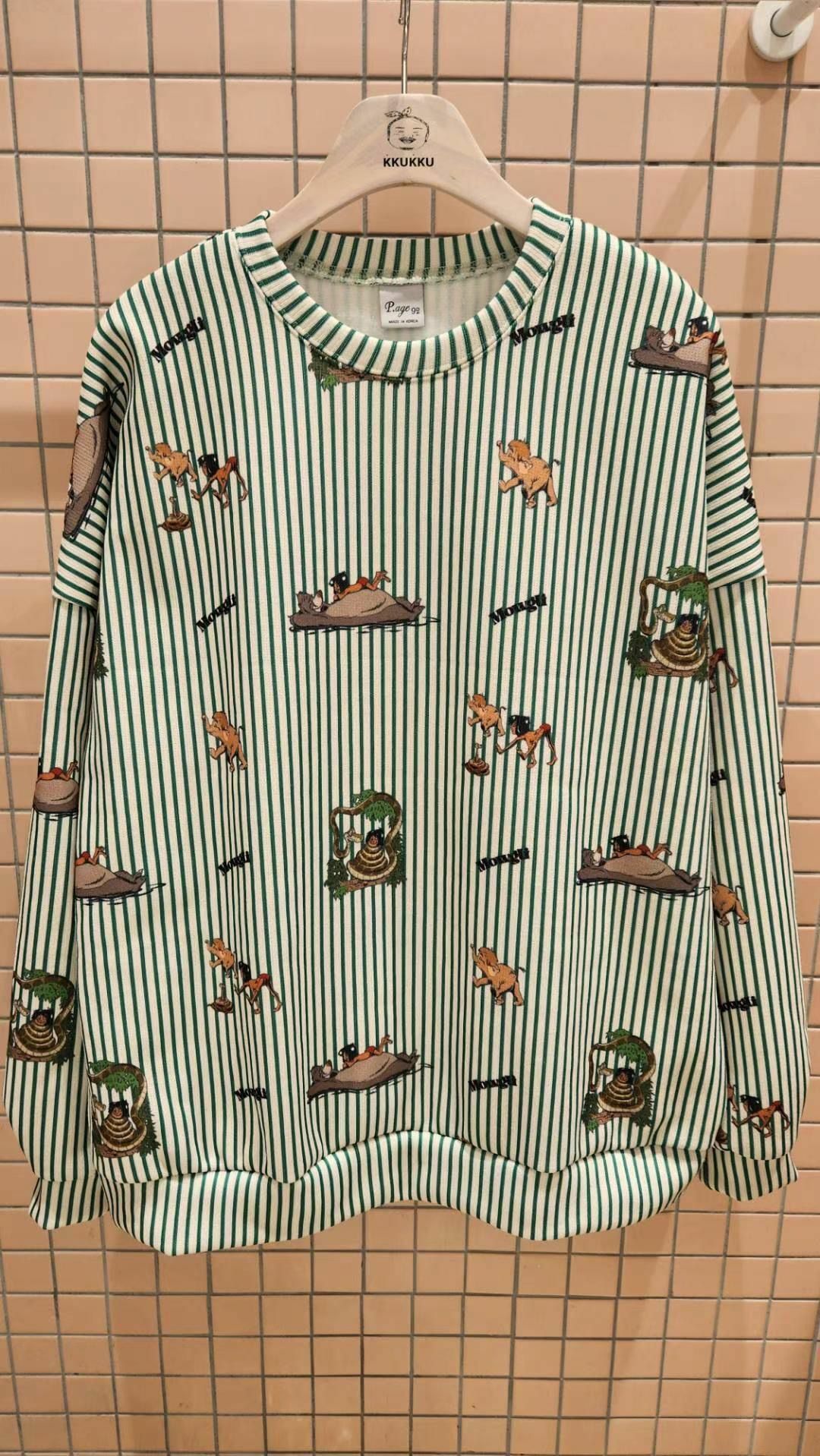 卡通圖案英文字衛衣 KKUKKU-048T