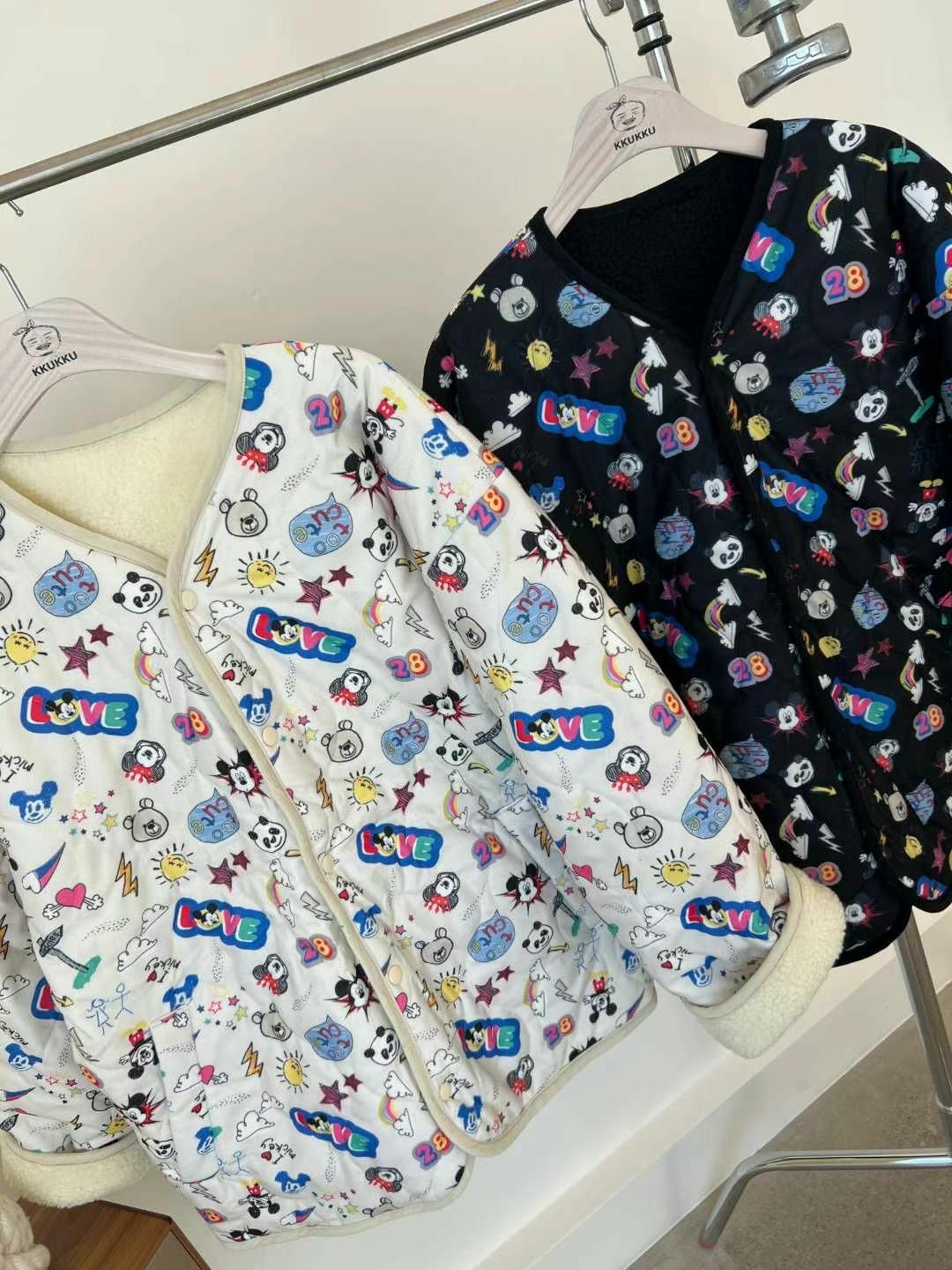 卡通圖案毛毛開胸外套(雙面) KKUKKU-049JK