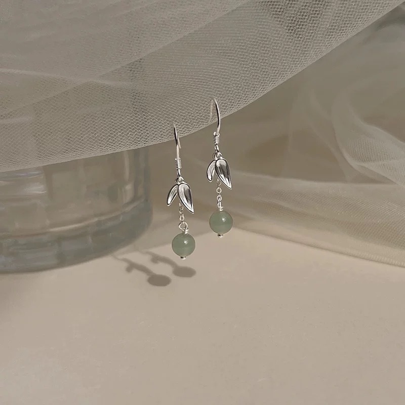 天然和田玉純銀耳環