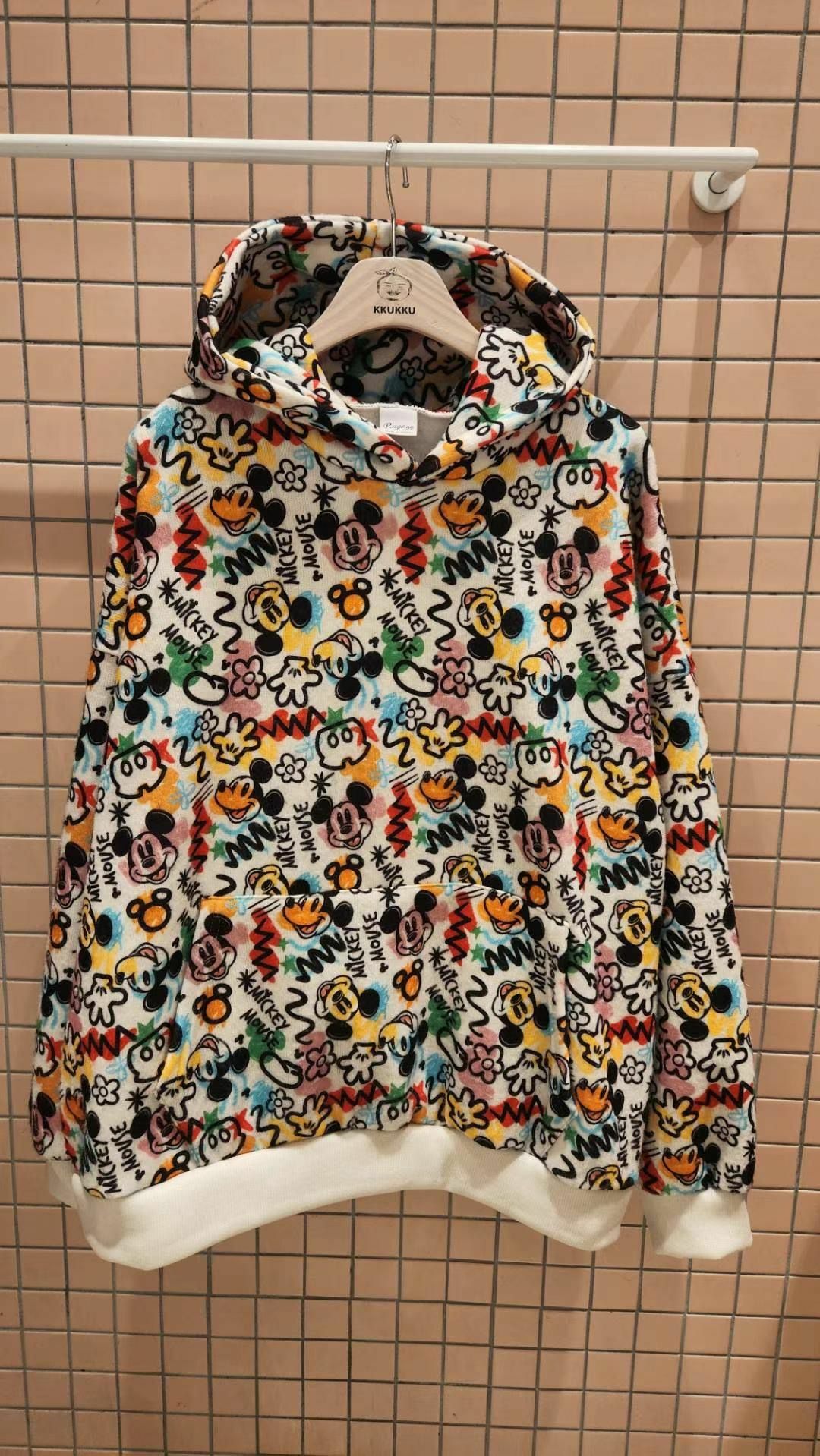 卡通圖案連帽衛衣(薄抓毛底) KKUKKU-052T