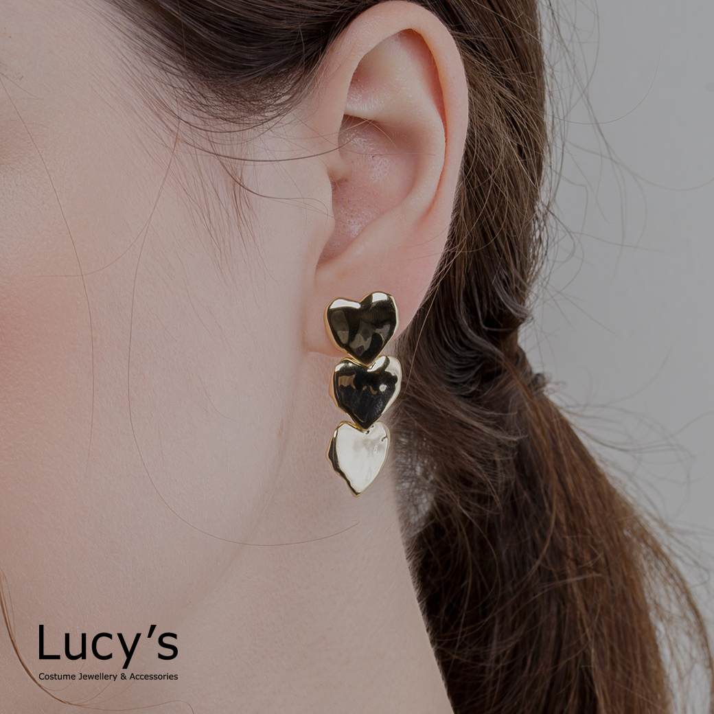 愛心流動 耳環 (二色) (119307/117549)