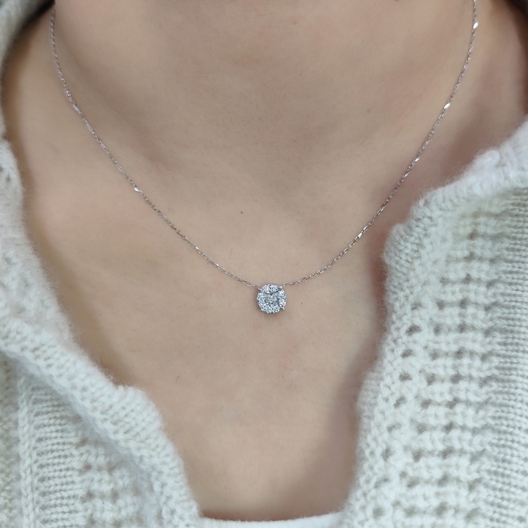 18K金拼款鑽石頸鏈