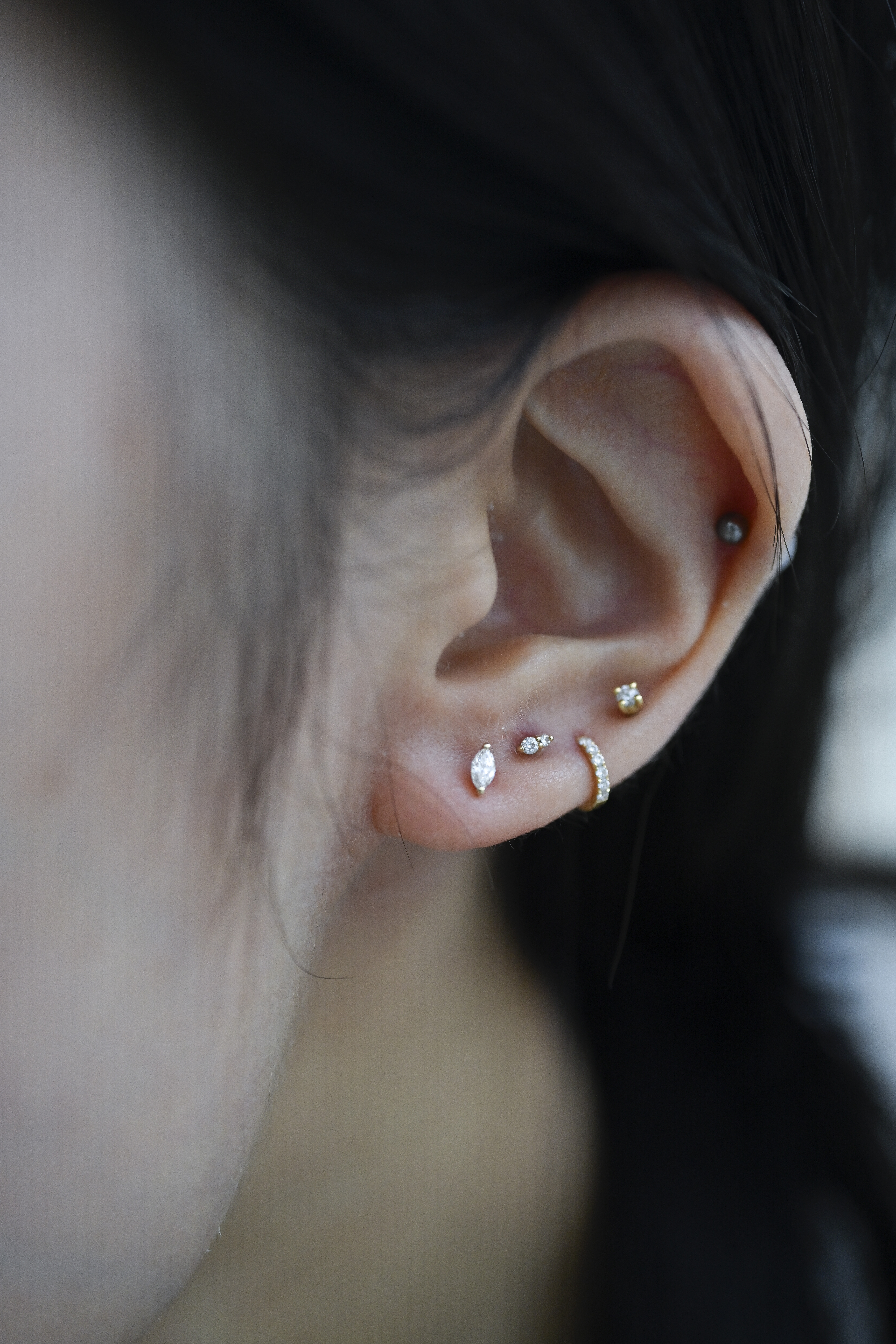 18K Marquise Large Diamond Earring