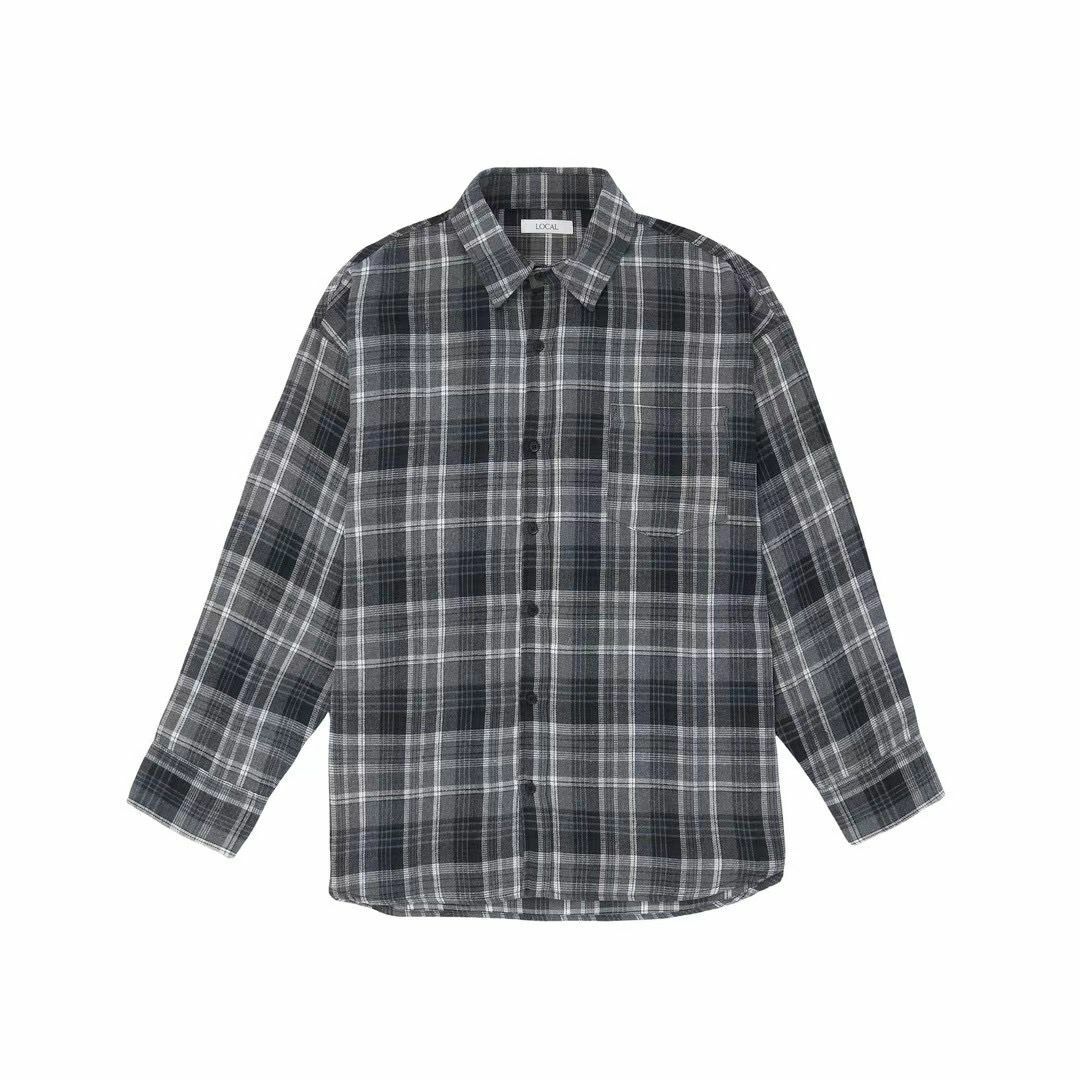 格紋長袖恤衫 LOCAL-004S