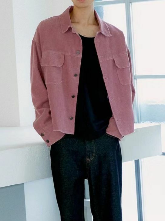 淨色燈心絨長袖恤衫 LOCAL-001JK