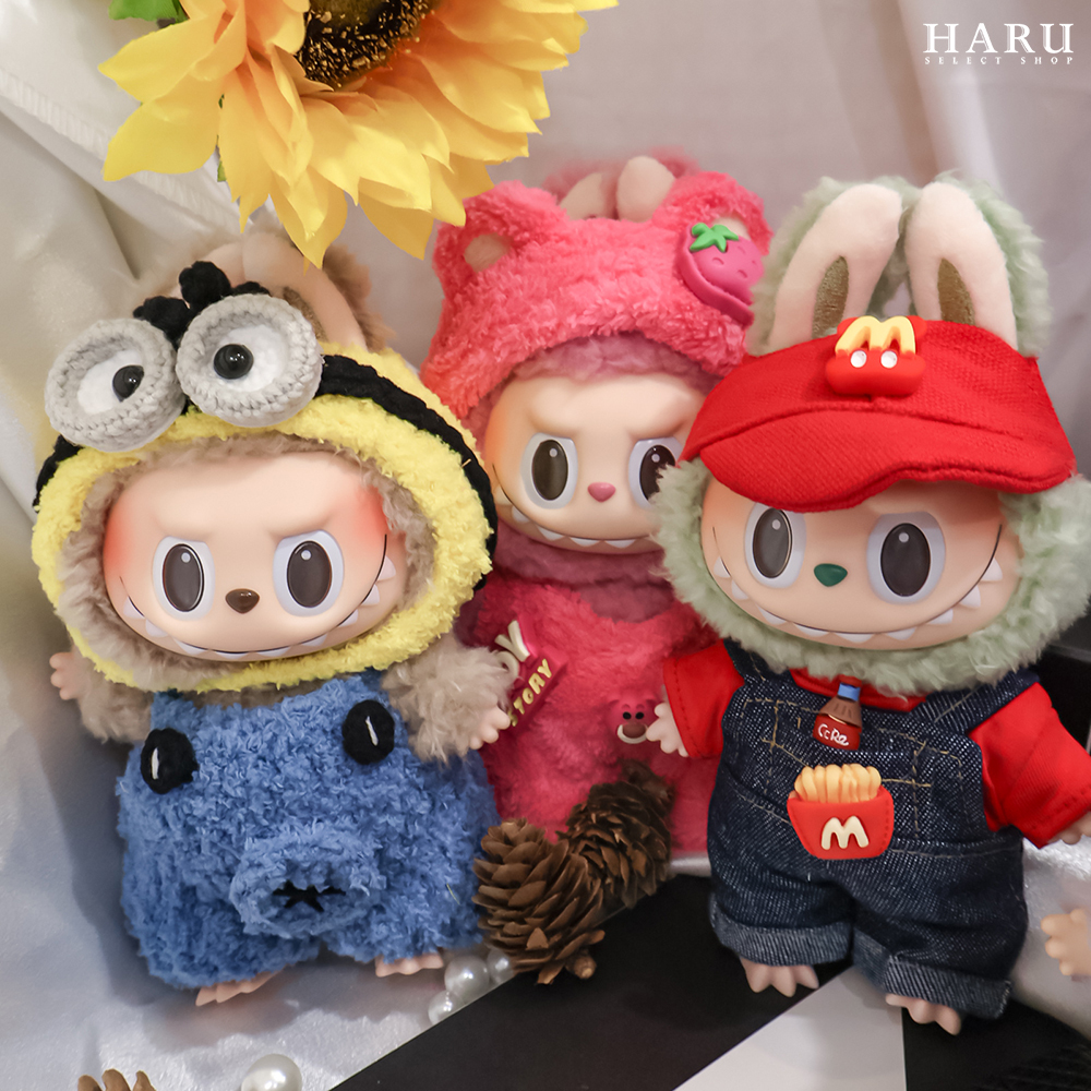 POPMART 泡泡瑪特 LABUBU 拉布布衣服 草莓熊 小小兵 瑪利歐 櫻木花道 漢堡裝側背附背帶 心動馬卡龍 毛絨 公仔 17CM掛飾 娃裝 替換 DRESS CODE