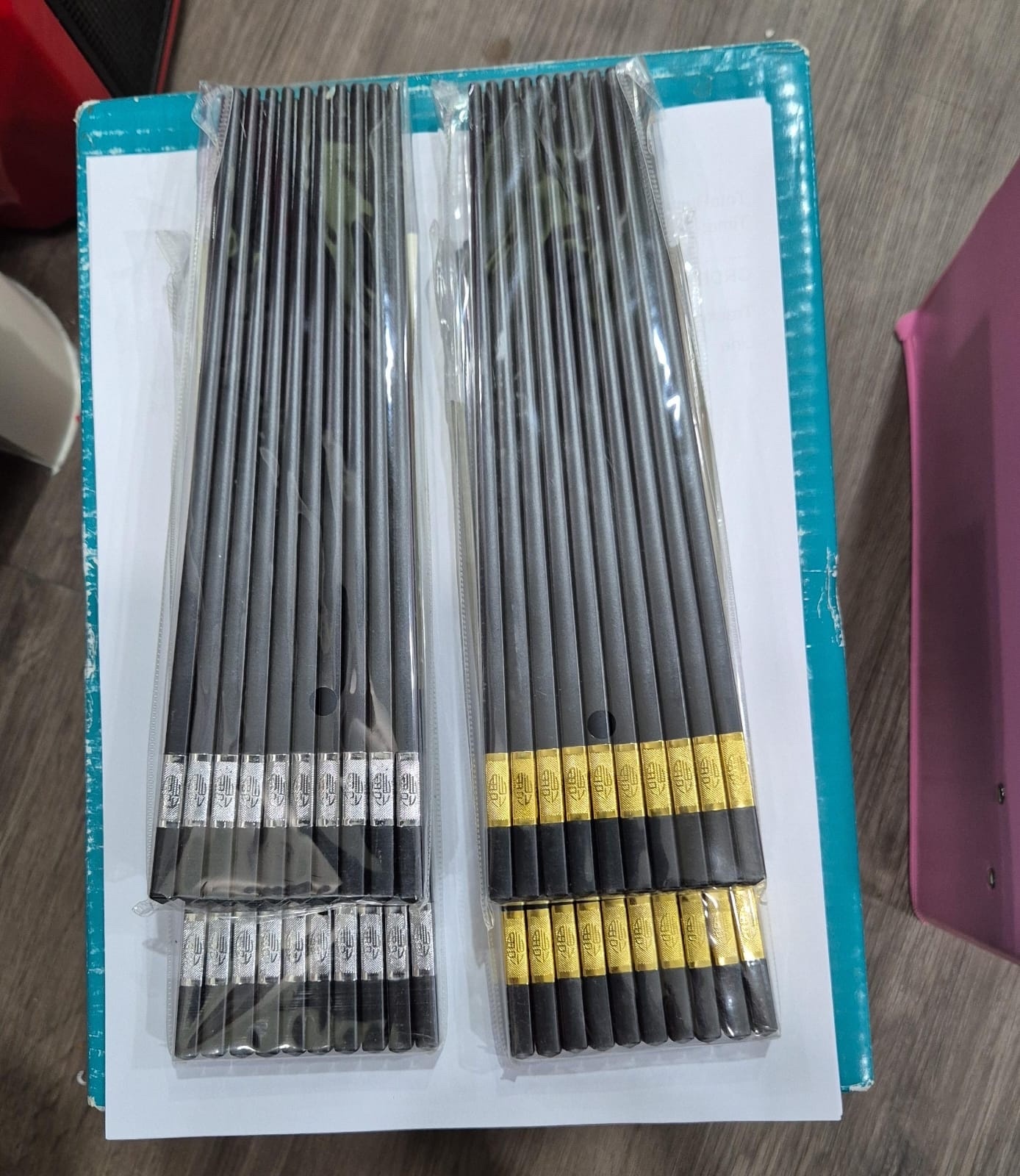 1 Gold and 1 Silver chopsticks $25