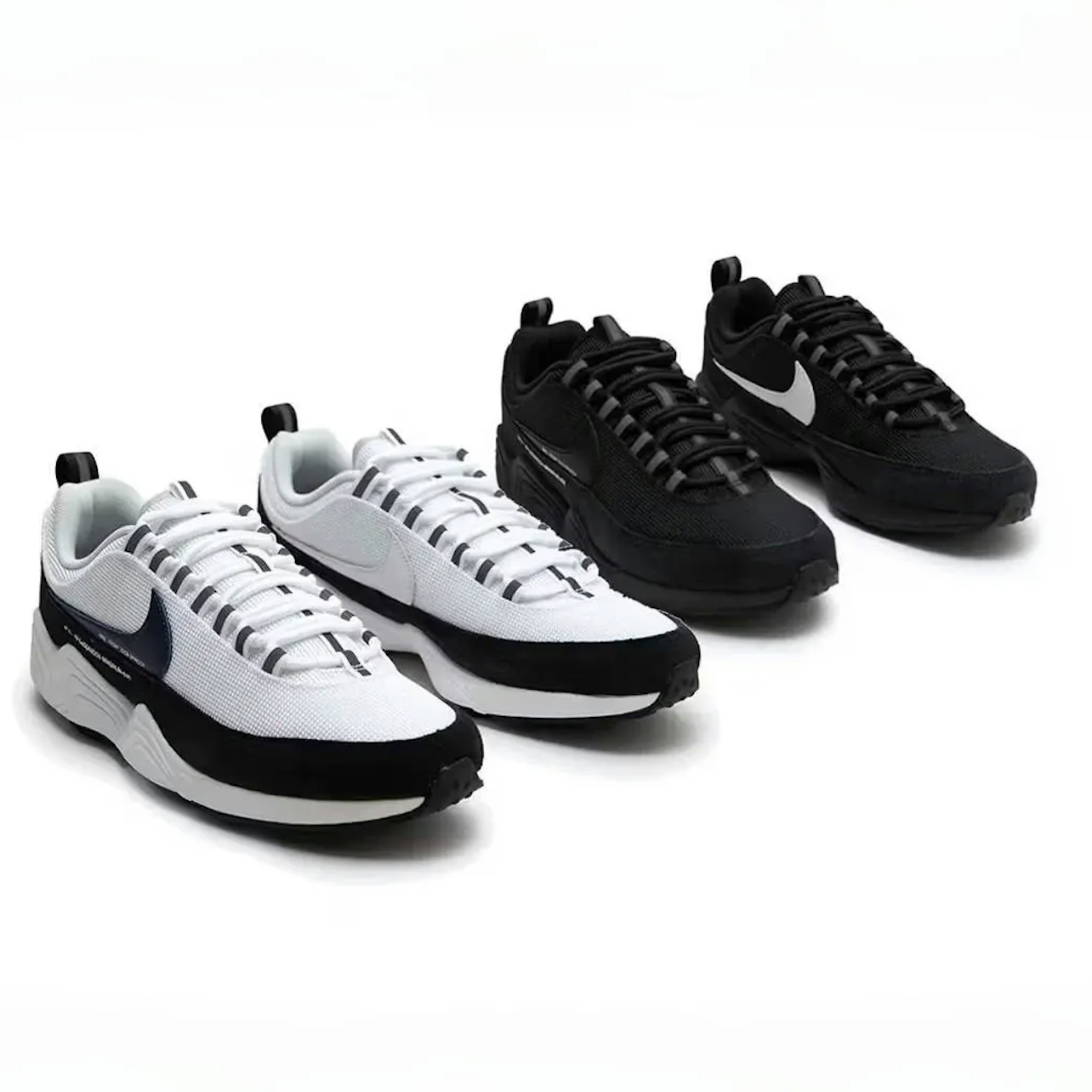 -(A1d)-FRAGMENT DESIGN X NIKE AIR ZOOM SPIRIDON SWOOSH LOGO NAVY WHITE BLACK 聯名 藤原浩 閃電- HF5455 100(白色)/HF5455 001(黑色)
