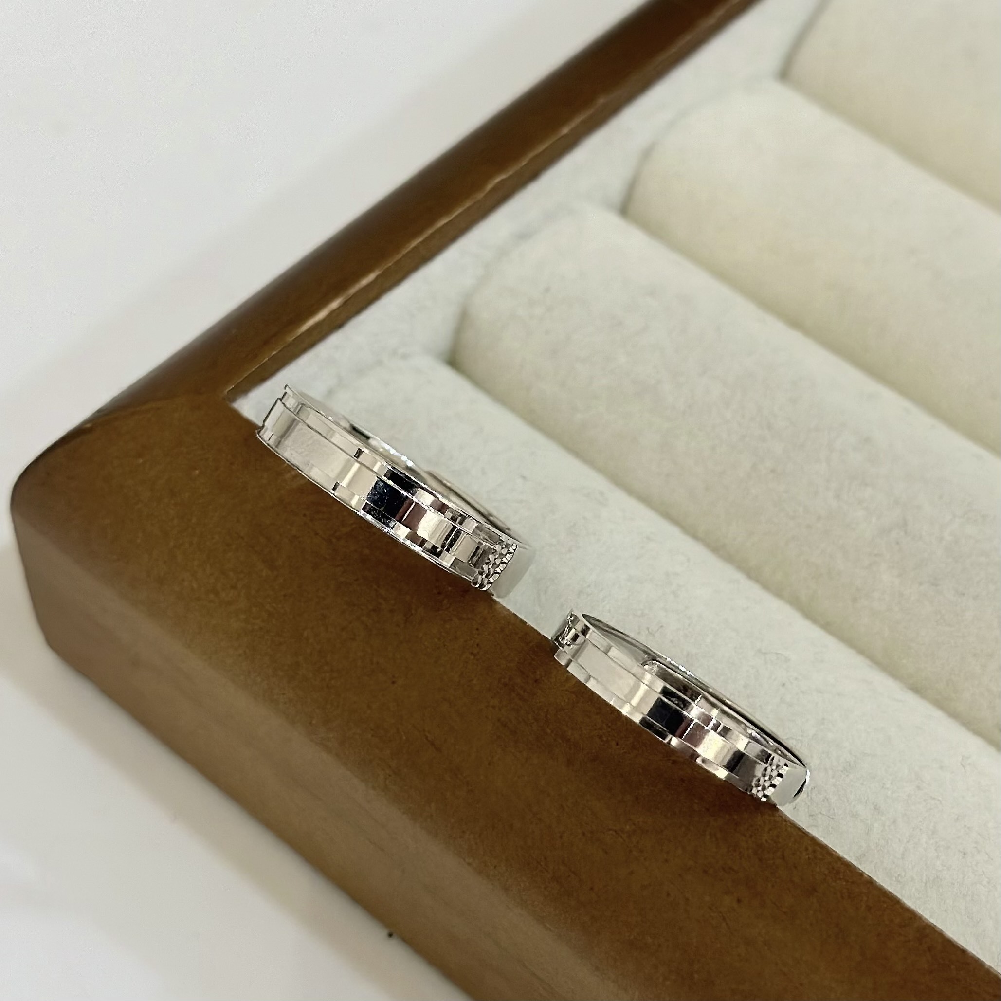 G35【輕奢】拼接切割方塊純銀調整對戒