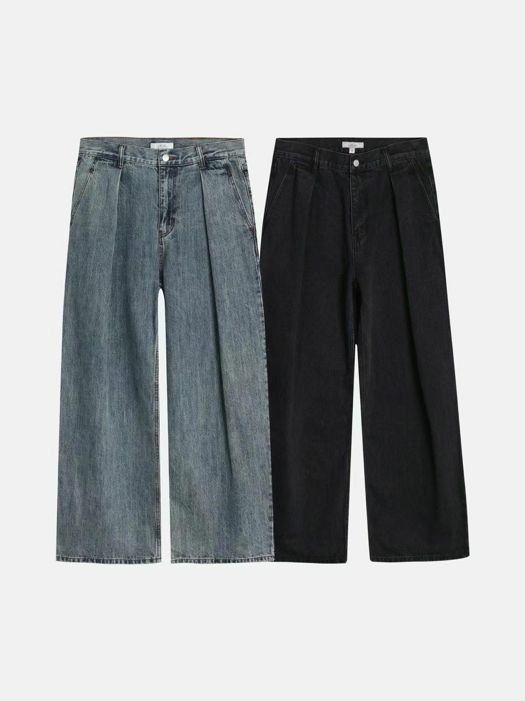 淨色鬆身牛仔褲 LOCAL-011P