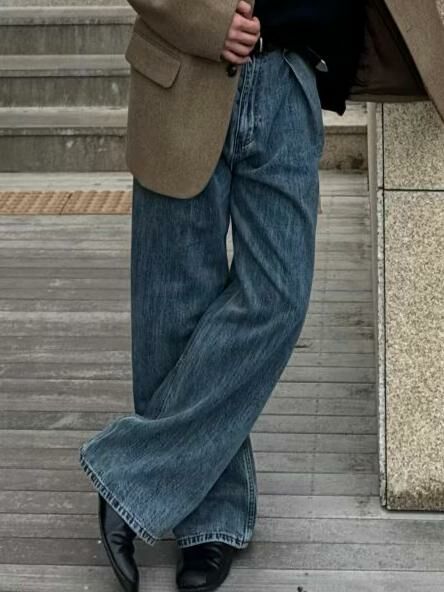 淨色鬆身牛仔褲 LOCAL-011P