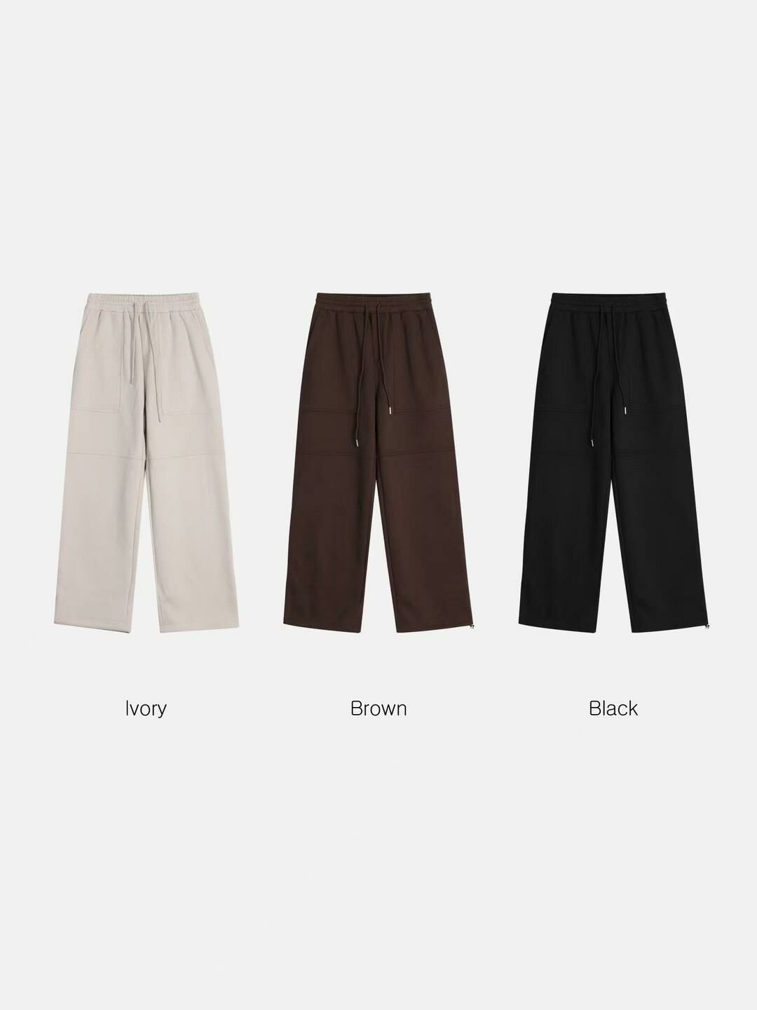 淨色可束腳鬆身運動褲(薄抓毛底) LOCAL-014P