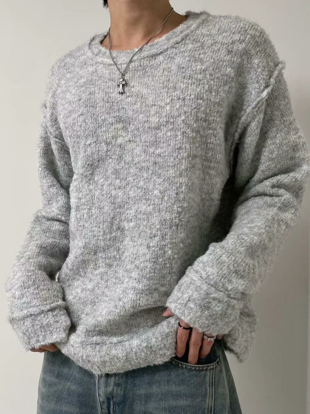 淨色圓領針織衫 LOCAL-015T