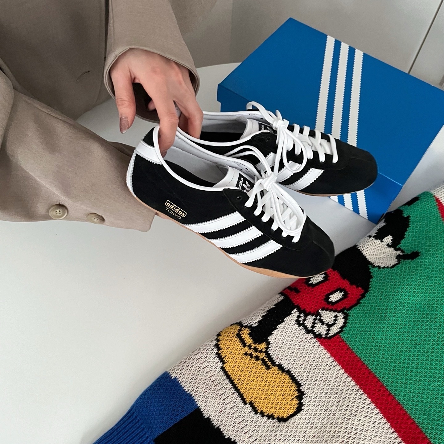 Adidas Originals Tokyo 日本限定 東京 黑色 絨面革 生膠 薄底 復古鞋 JI0183