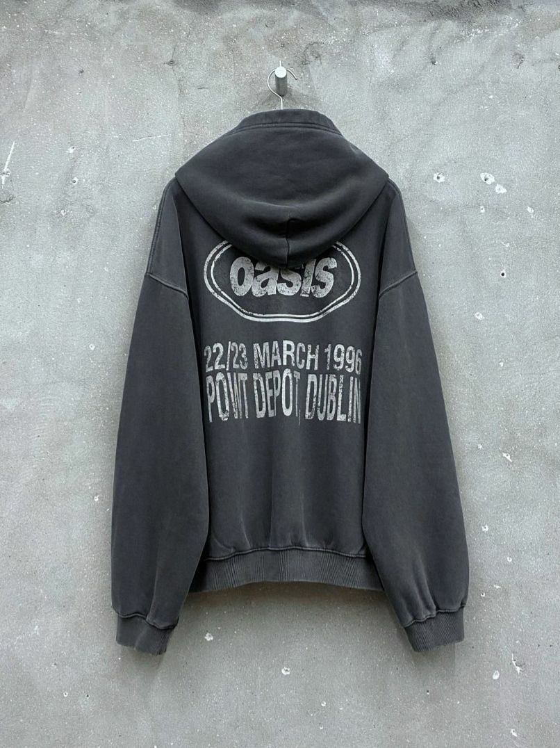 洗水英文字連帽拉鍊外套(薄抓毛底) ARCHIVE-267JK