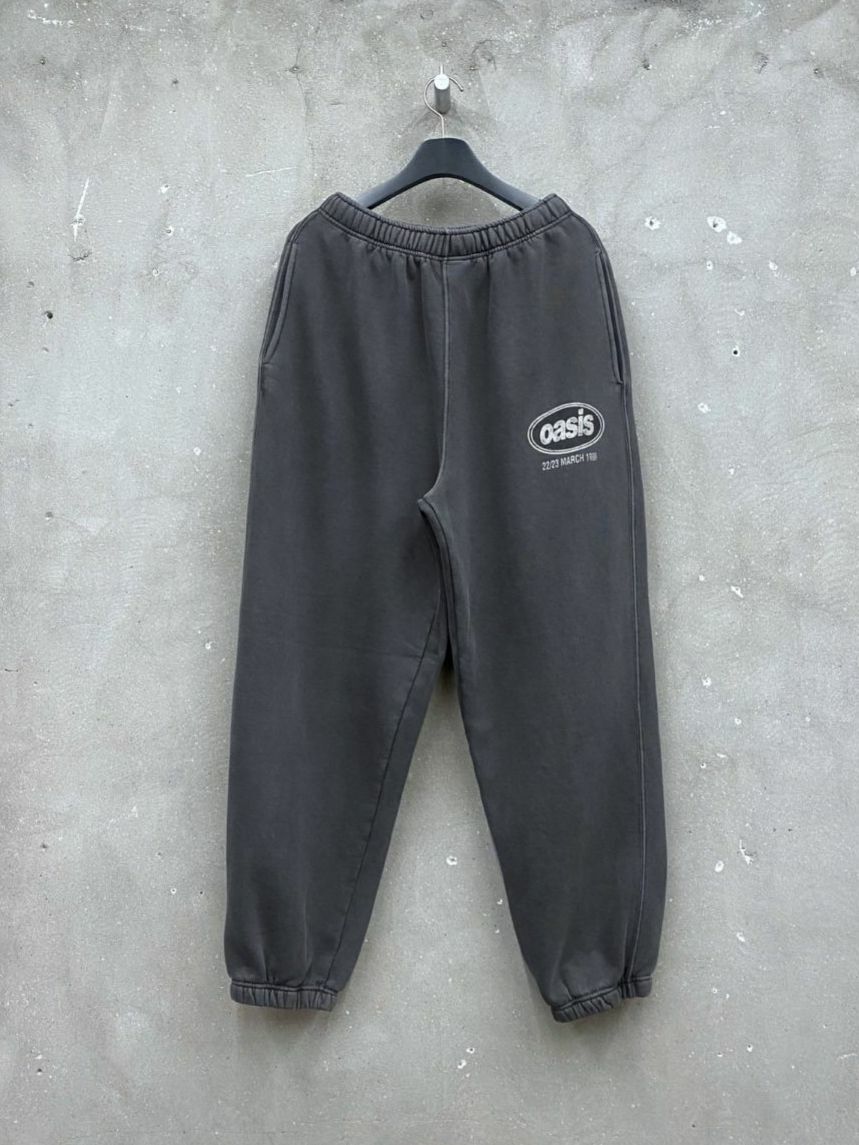 洗水英文字束腳鬆身運動褲(薄抓毛底) ARCHIVE-268P