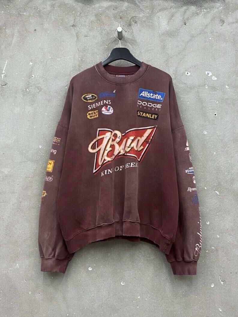 洗水英文字圖案衛衣(薄抓毛底) ARCHIVE-271T