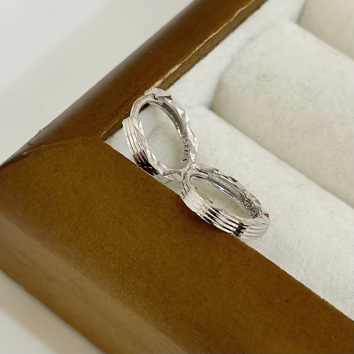 H12【輕奢】直條雙切割純銀易扣